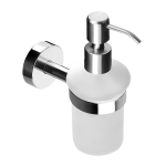 Stainless steel glass soap dispenser, polished finish