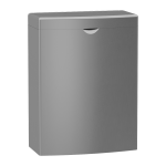 Stainless steel wall hung waste bin for sanitaries, volume 4 l, brushed