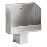 Stainless steel wall-mounted urinal trough WITHOUT electronics, 600 mm
