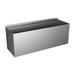 Stainless steel vandal-proof trough with apron, from AISI 304, 1250 mm