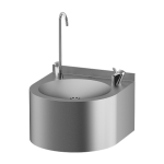 Stainless steel wall hung drinking fountain with bottle filler
