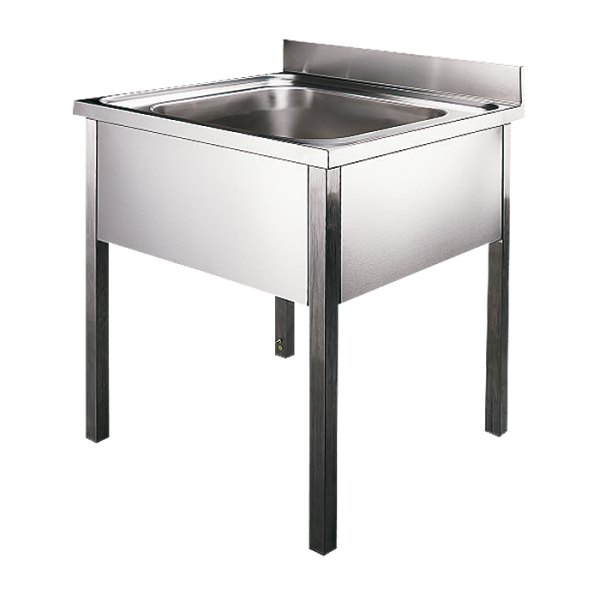 Stainless steel floor standing bulk sink, 700x700x850 mm