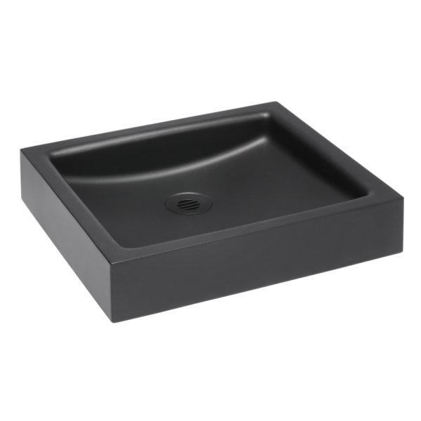 Stainless steel counter top washbasin, black matt finish