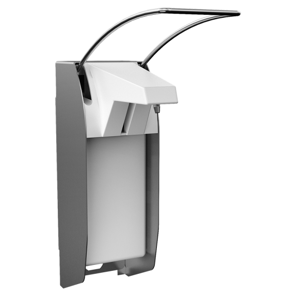 Stainless steel wall-mounted liquid/gel disinfection and soap dispenser